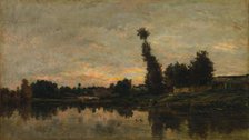 Sunset on the River Oise, 1866. Creator: Charles François Daubigny (French, 1817-1878).