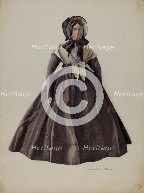 Quaker Costume Doll, 1935/1942. Creator: Charlotte Angus.