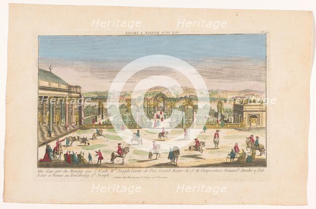 View of a riding school in a suburb of Vienna, 1700-1799.  Creator: Anon.