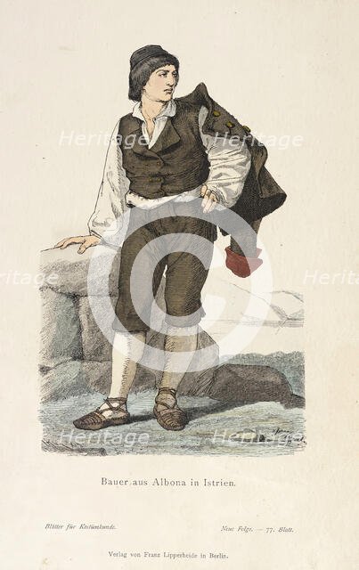 Costume Plate (Bauer aus Albona in Istrien), 19th century. Creator: Unknown.