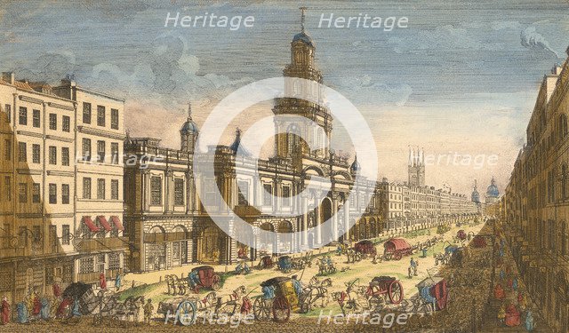 View of the Royal Exchange, London, 1751. Artist: Moithey Lainee