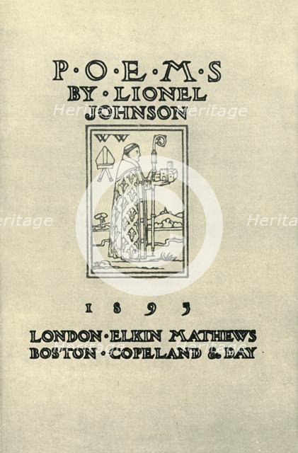 Frontispiece to "Poems" by Lionel Johnson, 1895, (1946).  Creator: Unknown.