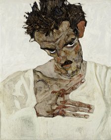 Self-Portrait with Lowered Head, 1912. Artist: Schiele, Egon (1890–1918)