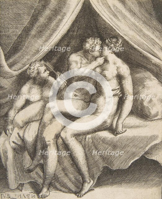 Venus and Mars, from 'The Loves of the Gods', 1531-60. Creator: Giulio Bonasone.