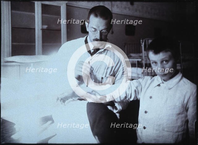 Clemens Peter Pirquet, Freiherr von Cesenatico, and a patient. Creator: Unknown.