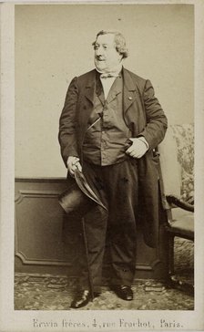 Portrait of the composer Gioachino Antonio Rossini (1792-1868), Early 1860s. Creator: Hanfstaengl, Erwin (1837-1905).