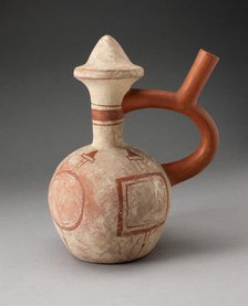 Handle Spout Vessel in the Form of a Mace with Fineline Mace and Shield Motifs, 100 B.C./A.D. 500. Creator: Unknown.
