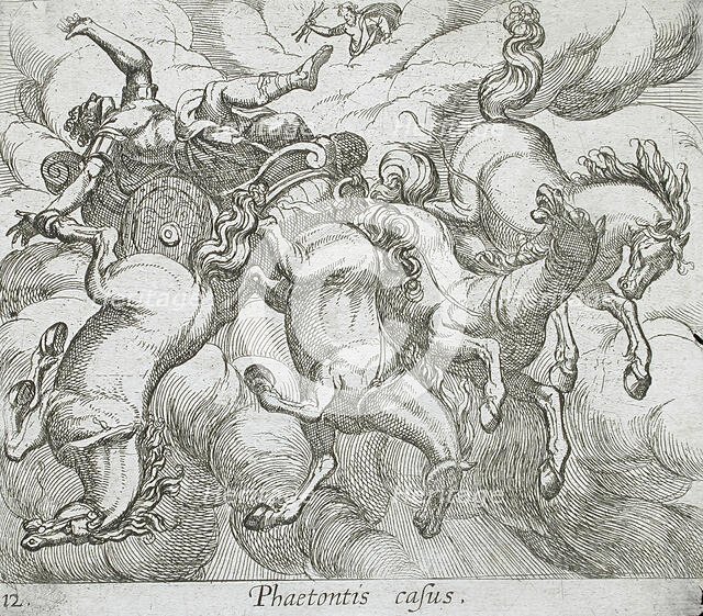 The Death of Phaeton, published 1606. Creators: Antonio Tempesta, Wilhelm Janson.