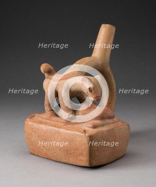 Handle Spout Vessel Depicting Bestiality, 100 B.C./A.D. 500. Creator: Unknown.