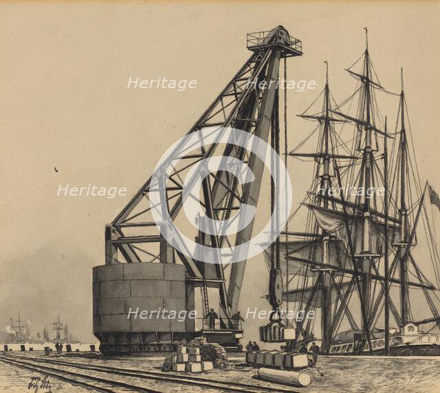 Krahn im Freihafen, 1893. Creator: Fritz Stoltenberg.