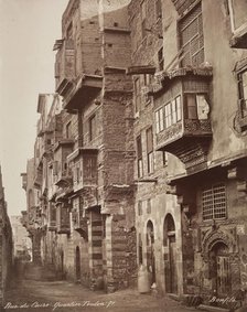 Street in the Area of Ibn Tulun Mosque, Cairo, 19th century. Creator: Maison Bonfils.