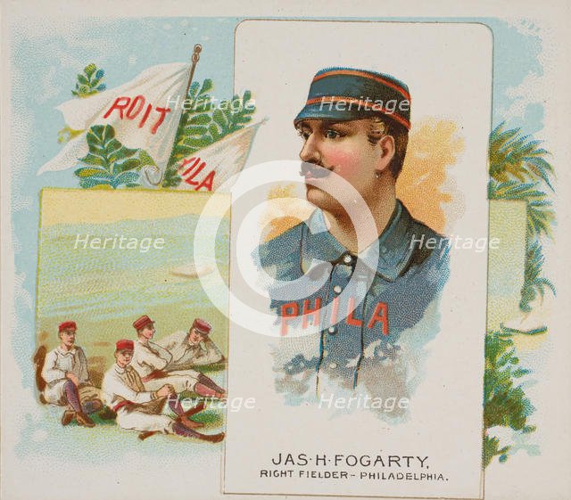 James H. Fogarty, Right Fielder, Philadelphia, from World's Champions, Second Series (N43)..., 1888. Creator: Allen & Ginter.