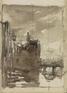 Buildings on a waterfront, 1834-1911. Creator: Jozef Israels.