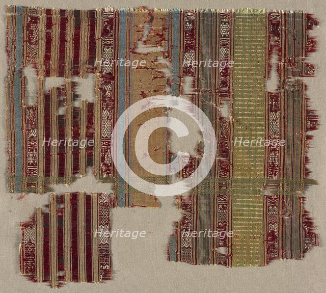 Striped fragment, 1200s - 1300s. Creator: Unknown.