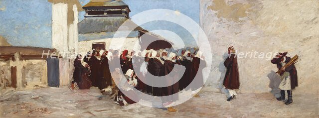 In Front of an Orthodox Church, 1899. Creator: Julian Falat.