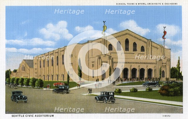 Seattle Civic Auditorium, Washington, USA, 1928. Artist: Unknown