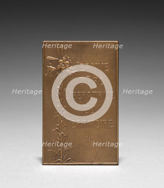 Medallion: Jeanne dArc (reverse). Creator: Daniel Dupuis (French, 1819-1899).