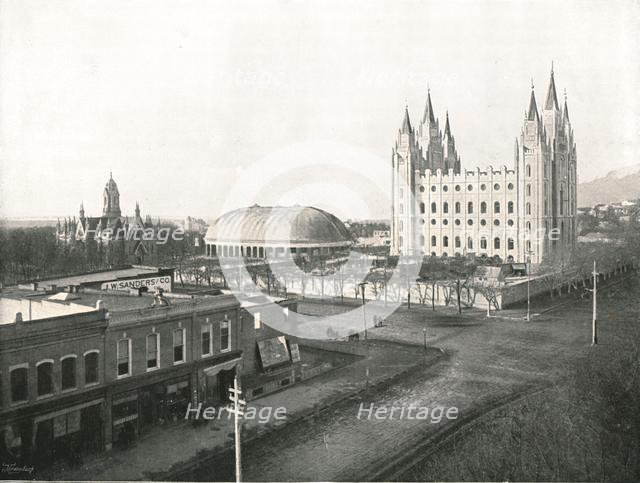 'The Assembly Hall, Tabernacle and Mormon Temple', Salt Lake City, USA, 1895.   Creator: Charles Roscoe Savage.
