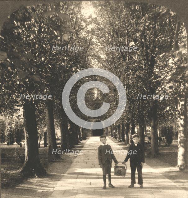 'Approach to Trinity Church, Stratford on Avon, England', 1905. Creator: Works and Sun Sculpture Studios.