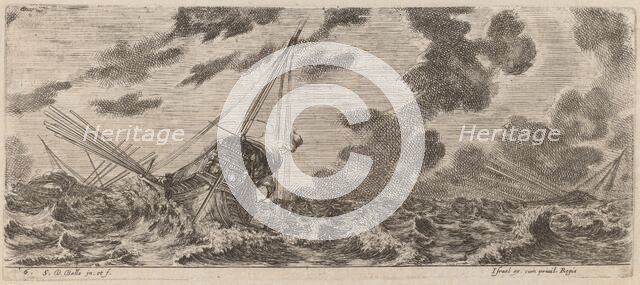 Ship in Tempest, 1644. Creator: Stefano della Bella.