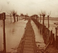 Railway line, Nieuwpoort, Flanders, Belgium, c1914-c1918. Artist: Unknown.