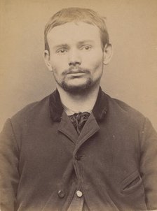 Rochet. Théophile. 24 ans, né à Rennes (Ille-et-Vilaine) le 7/6/69. Cordonnier. Anarchiste..., 1894. Creator: Alphonse Bertillon.