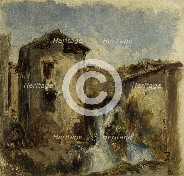 La cascade, between 1850 and 1870. Creator: Felix Francois Georges Philibert Ziem.