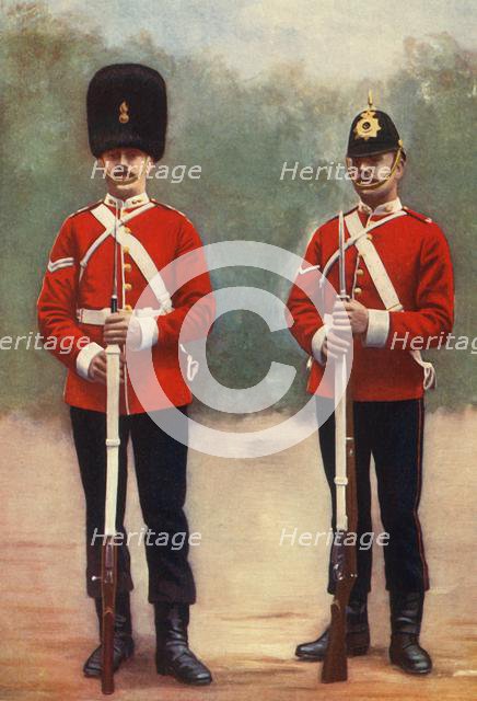 'Northumberland Fusiliers (Corporal) and DurhamLight Infantry (Lance-Corporal)', 1901. Creator: Gregory & Co.