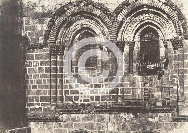 Jérusalem, Saint-Sépulcre, Partie supérieure de la façade, 1854. Creator: Auguste Salzmann.
