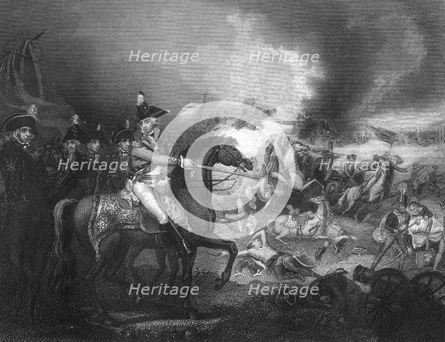 The attack upon the French camp on the hills of Famars near Valenciennes, 23 May 1793 (c1857).Artist: J Rogers