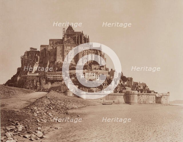 Mont Saint-Michel, between 1867 and 1870. Creator: Adolphe Braun.