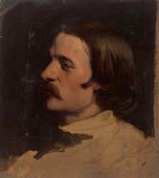 Study of a male head, seen from the left, 1824-1874.  Creator: Johan Georg Schwartze.