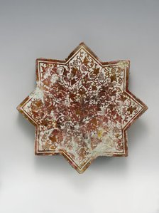 Star-Shaped Tile, Spain, first half 15th century. Creator: Unknown.