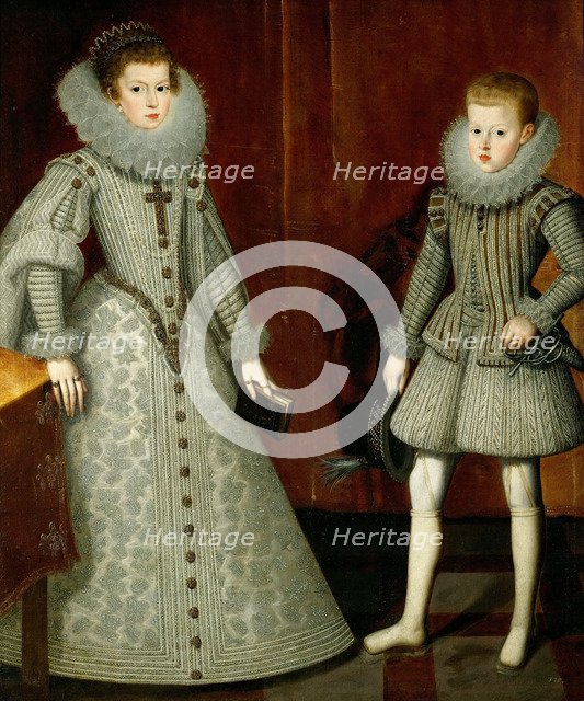 The Infante Philip, later King Philip IV of Spain (1605-1665) and his sister Anne of Austria (1601-1 Artist: González y Serrano, Bartolomé (1564-1627)