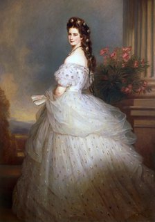 Empress Elisabeth of Austria with Diamond stars in her hair, 1865.