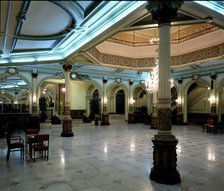 Hall of the Oriente Hotel in the Rambla in Barcelona, ??it was the cloister of the former College…