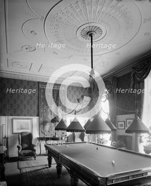 Billiard room at 24 Bedford Square, Camden, London, 1902. Artist: Bedford Lemere and Company