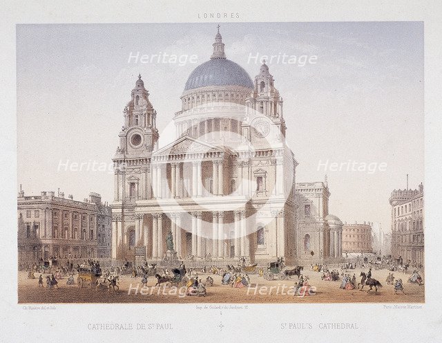 St Paul's Cathedral (new), London, c1855. Artist: Charles Riviere