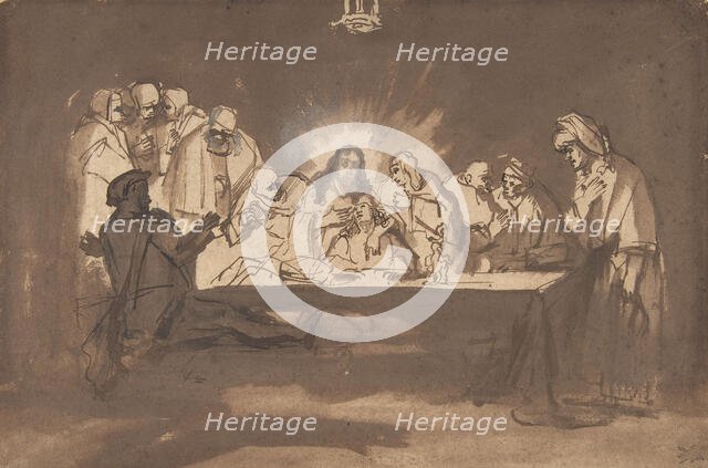 Last Supper, late 1650s. Creator: Philip Koninck.