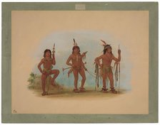 Lengua Medicine Man with Two Warriors, 1854/1869. Creator: George Catlin.