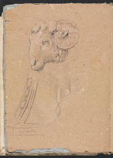 Verona Sketchbook: Ram's head (page12), 1760. Creator: Francesco Lorenzi (Italian, 1723-1787).