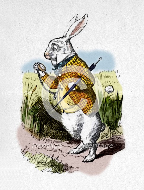 'The White Rabbit with a watch', 1889. Artist: John Tenniel.