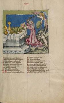 The Sacrifice of Isaac; Weltchronik, about 1400-1410. Creator: Unknown.