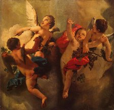 Cupids with Grapes. Series "Four Seasons", 1740s. Creator: Tiepolo, Giambattista (1696-1770).