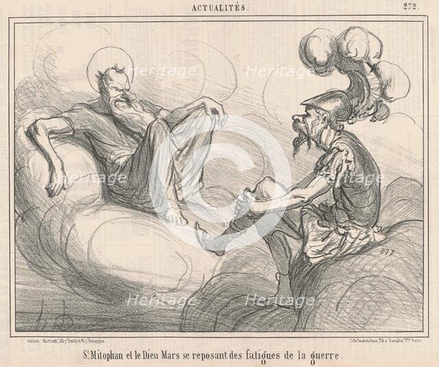 Saint Mitophan et le dieu mars ..., 19th century. Creator: Honore Daumier.