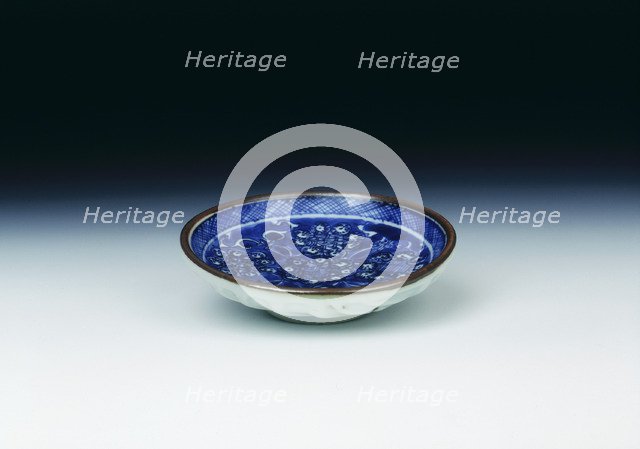 Blue and white Shonsui-style saucer, Japan, 19th century. Artist: Unknown