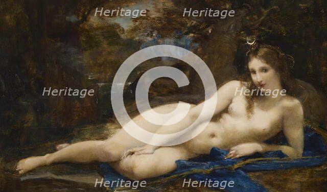 Diana Reposing, c1859. Creator: Paul-Jacques-Aime Baudry.