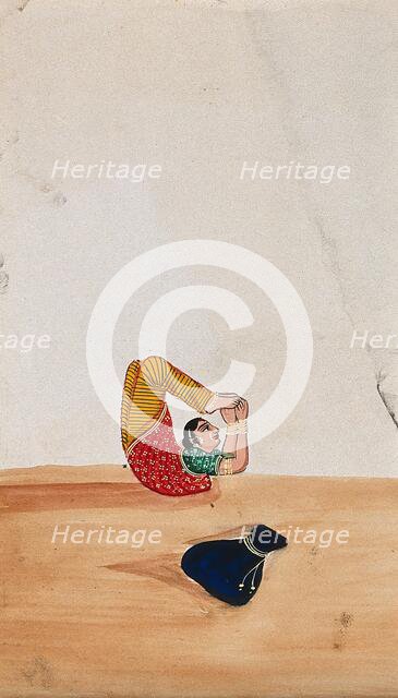 A woman acrobat with her belongings, (between 1800 and 1899?). Creator: Unknown.