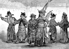 Chinese tragedian actors, 19th century. Artist: C Laplante