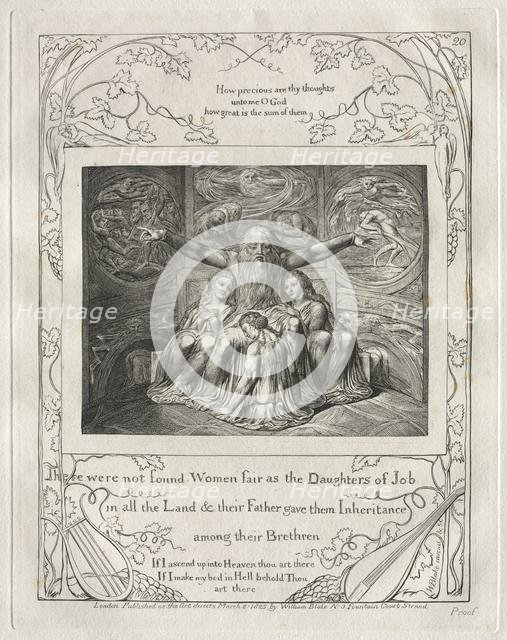 The Book of Job: Pl. 20, There were not found Women fair as the Daughters of Job…, 1825. Creator: William Blake (British, 1757-1827).